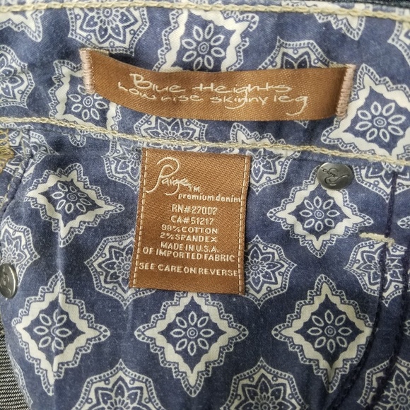 Paige Blue Heights Skinny Leg Dark Wash Jeans - Picture 7 of 8